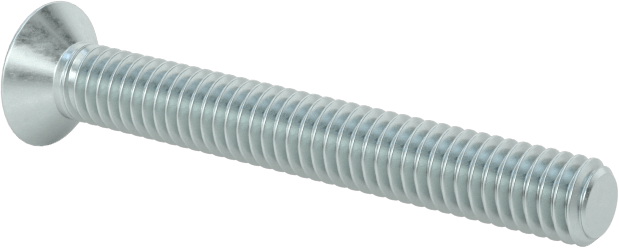 Çinko Kaplı Çelik Torx Düz Başlı Vidalar, M2,5 x 0,45 mm Diş Boyutu, 20 mm Uzunluk