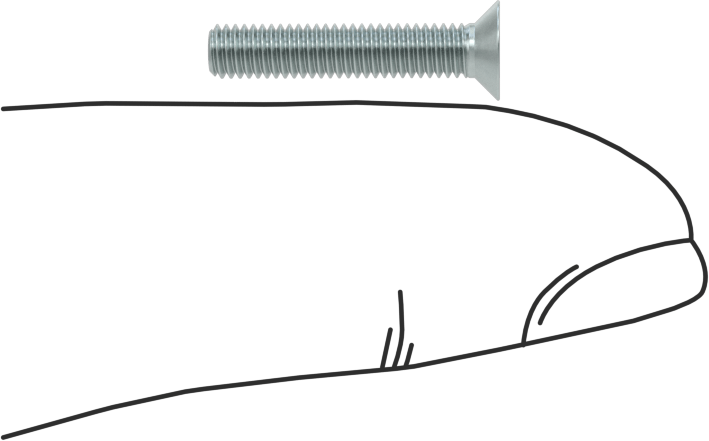 Çinko Kaplı Çelik Torx Düz Başlı Vidalar, M3 x 0,5 mm Diş Boyutu, 16 mm Uzunluk