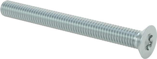 Çinko Kaplı Çelik Torx Düz Başlı Vidalar, M3 x 0,5 mm Diş Boyutu, 30 mm Uzunluk