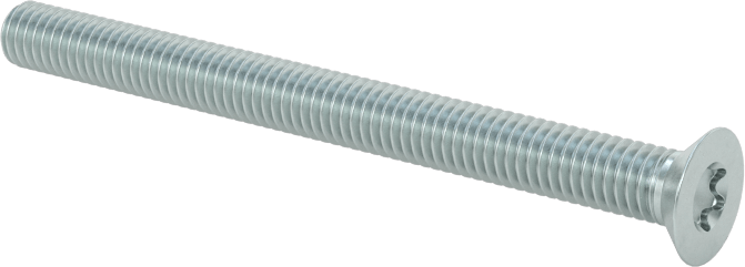 Çinko Kaplı Çelik Torx Düz Başlı Vidalar, M3 x 0,5 mm Diş Boyutu, 35 mm Uzunluk