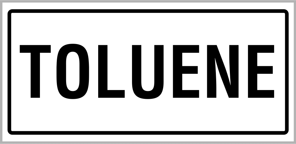 Sıvı ve Gaz Depolama Etiketi, Toluen Mesajı ile, 3“ Yükseklik x 7” Genişlik