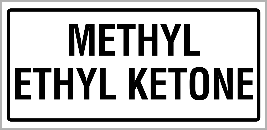 Sıvı ve Gaz Depolama Etiketi, Metil Etil Keton Mesajlı, 3“ Yükseklik x 7” Genişlik