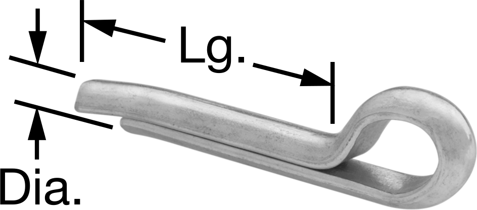 Çekiçle Takılan Çatal Pimler, 3/16" Çap, 3" Uzunluk
