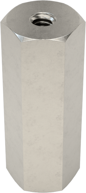 18-8 Paslanmaz Çelik Bağlantı Somunu, Ekstra Uzun, 2-56 Diş Boyutu, 11/16" Uzunluk