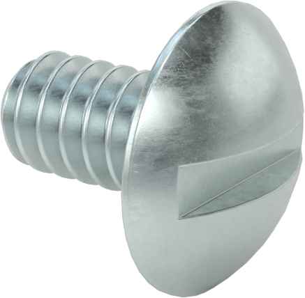 Çelik Ekstra Geniş Bombe Başlı Oluklu Vidalar, Çelik, 6-32 Diş Boyutu, 1/4" Uzunluk