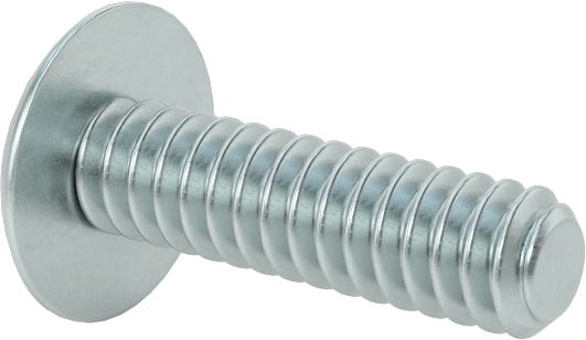 Çelik Ekstra Geniş Bombe Başlı Oluklu Vidalar, Çelik, 6-32 Diş Boyutu, 1/2" Uzunluk