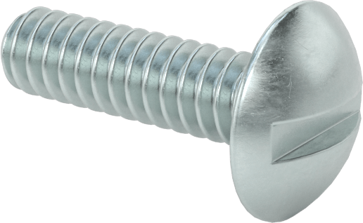 Çelik Ekstra Geniş Bombe Başlı Oluklu Vidalar, Çelik, 6-32 Diş Boyutu, 1/2" Uzunluk