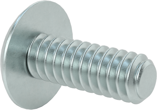 Çelik Ekstra Geniş Bombe Başlı Oluklu Vidalar, Çelik, 10-24 Diş Boyutu, 1/2" Uzunluk