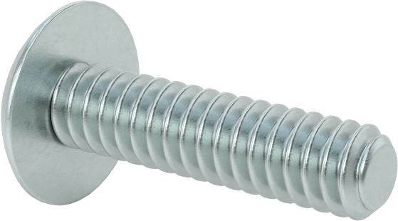 Çelik Ekstra Geniş Bombe Başlı Oluklu Vidalar, Çelik, 10-24 Diş Boyutu, 3/4" Uzunluk