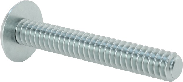 Çelik Ekstra Geniş Bombe Başlı Oluklu Vidalar, Çelik, 10-24 Diş Boyutu, 1-1/4" Uzunluk