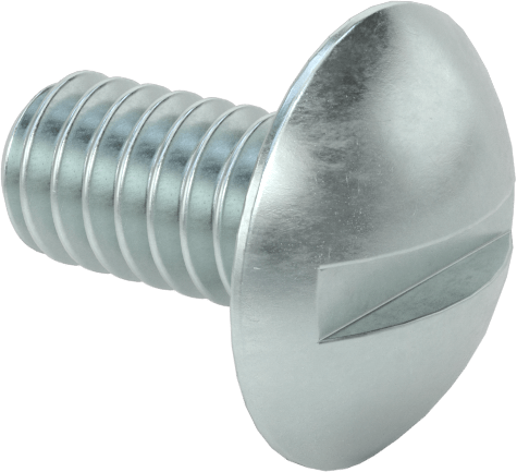 Çelik Ekstra Geniş Bombe Başlı Oluklu Vidalar, Çelik, 1/4"-20 Diş Boyutu, 1/2" Uzunluk