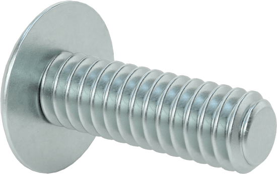 Çelik Ekstra Geniş Bombe Başlı Oluklu Vidalar, Çelik, 1/4"-20 Diş Boyutu, 3/4" Uzunluk