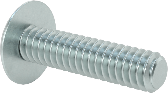 Çelik Ekstra Geniş Bombe Başlı Oluklu Vidalar, Çelik, 1/4"-20 Diş Boyutu, 1" Uzunluk