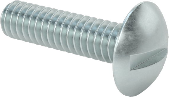 Çelik Ekstra Geniş Bombe Başlı Oluklu Vidalar, Çelik, 1/4"-20 Diş Boyutu, 1" Uzunluk