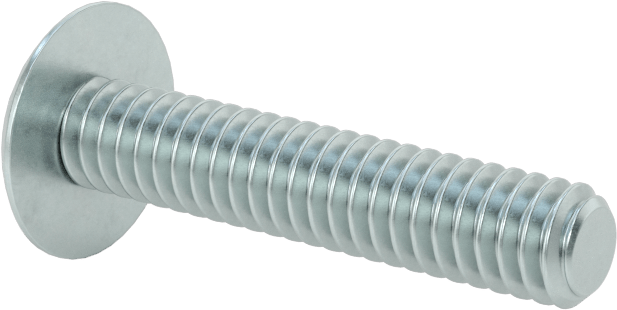 Çelik Ekstra Geniş Bombe Başlı Oluklu Vidalar, Çelik, 1/4"-20 Diş Boyutu, 1-1/4" Uzunluk