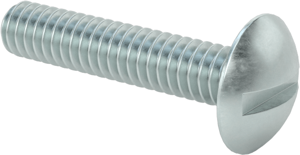 Çelik Ekstra Geniş Bombe Başlı Oluklu Vidalar, Çelik, 1/4"-20 Diş Boyutu, 1-1/4" Uzunluk