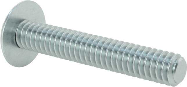 Çelik Ekstra Geniş Bombe Başlı Oluklu Vidalar, Çelik, 1/4"-20 Diş Boyutu, 1-1/2" Uzunluk