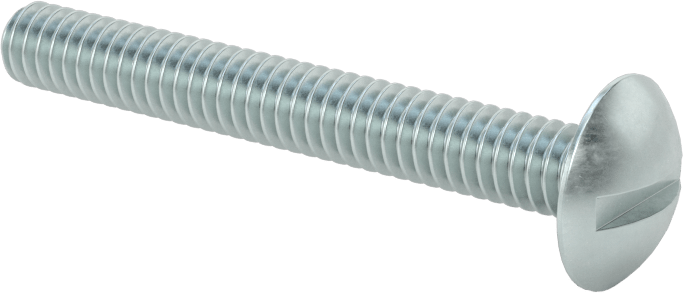 Çelik Ekstra Geniş Bombe Başlı Oluklu Vidalar, Çelik, 1/4"-20 Diş Boyutu, 2" Uzunluk