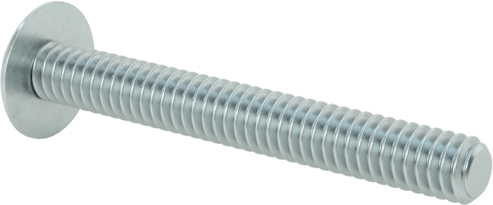 Çelik Ekstra Geniş Bombe Başlı Oluklu Vidalar, Çelik, 1/4"-20 Diş Boyutu, 2" Uzunluk