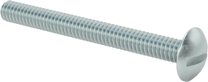 Çelik Ekstra Geniş Bombe Başlı Oluklu Vidalar, Çelik, 1/4"-20 Diş Boyutu, 2-1/2" Uzunluk