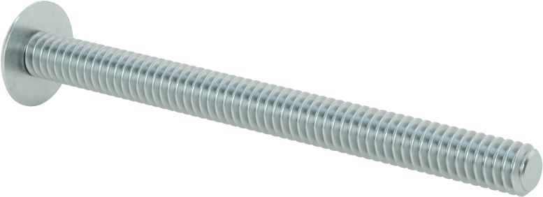Çelik Ekstra Geniş Bombe Başlı Oluklu Vidalar, Çelik, 1/4"-20 Diş Boyutu, 3" Uzunluk