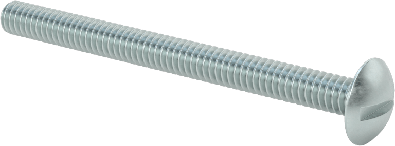 Çelik Ekstra Geniş Bombe Başlı Oluklu Vidalar, Çelik, 1/4"-20 Diş Boyutu, 3" Uzunluk