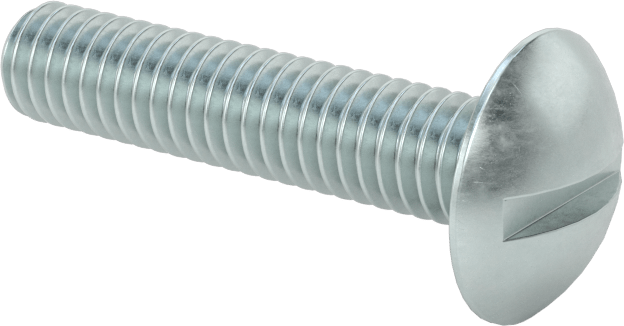 Çelik Ekstra Geniş Bombe Başlı Oluklu Vidalar, Çelik, 5/16"-18 Diş Boyutu, 1-1/2" Uzunluk