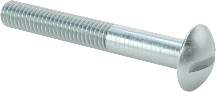 Çelik Ekstra Geniş Bombe Başlı Oluklu Vidalar, Çelik, 5/16"-18 Diş Boyutu, 2-1/2" Uzunluk