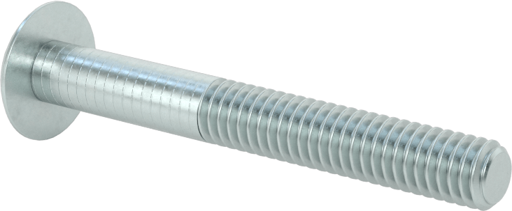Çelik Ekstra Geniş Bombe Başlı Oluklu Vidalar, Çelik, 5/16"-18 Diş Boyutu, 2-1/2" Uzunluk
