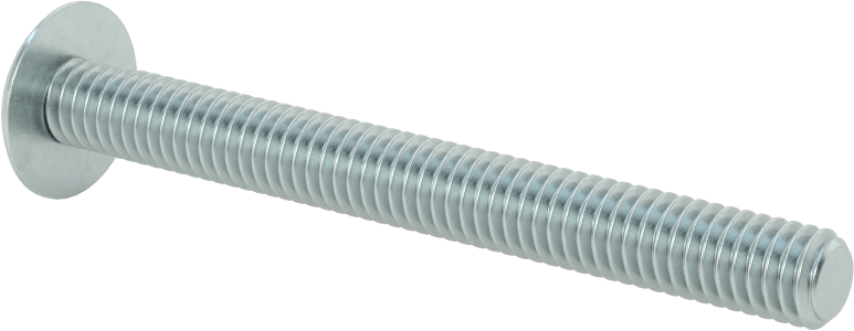 Çelik Ekstra Geniş Bombe Başlı Oluklu Vidalar, Çelik, 5/16"-18 Diş Boyutu, 3" Uzunluk