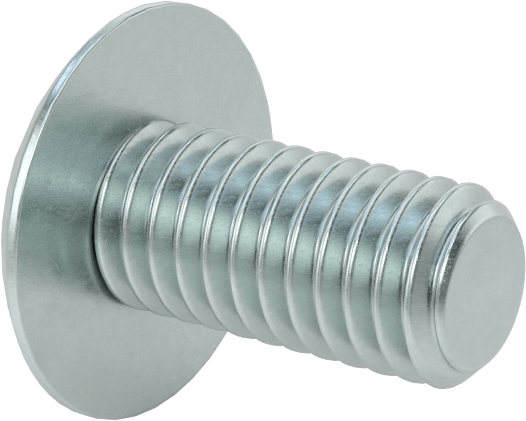 Çelik Ekstra Geniş Bombe Başlı Oluklu Vidalar, Çelik, 3/8"-16 Diş Boyutu, 3/4" Uzunluk