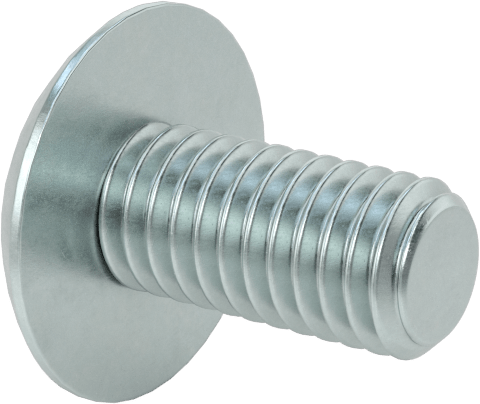 Çelik Ekstra Geniş Bombe Başlı Oluklu Vidalar, Çelik, 10-32 Diş Boyutu, 3/8" Uzunluk