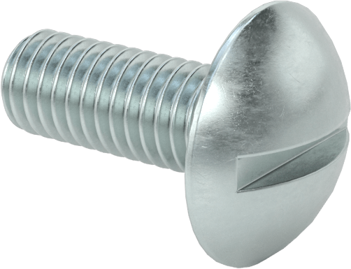 Çelik Ekstra Geniş Bombe Başlı Oluklu Vidalar, Çelik, 10-32 Diş Boyutu, 1/2" Uzunluk