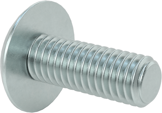 Çelik Ekstra Geniş Bombe Başlı Oluklu Vidalar, Çelik, 10-32 Diş Boyutu, 1/2" Uzunluk