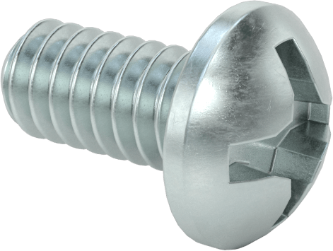 Çinko Kaplamalı Çelik Silindir Başlı Phillips Vida, 0-80 Diş, 1/8" Uzunluk