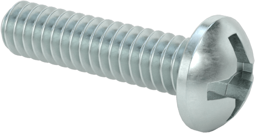 Çinko Kaplamalı Çelik Silindir Başlı Phillips Vida, 0-80 Diş, 1/4" Uzunluk