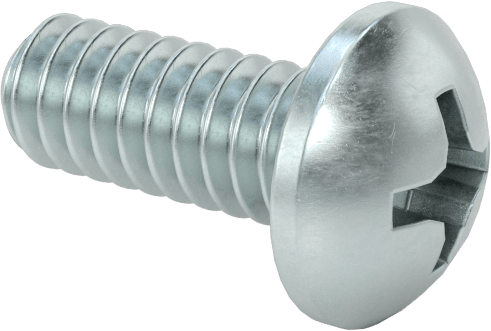 Çinko Kaplamalı Çelik Silindir Başlı Phillips Vida, 3-48 Diş, 1/4" Uzunluk