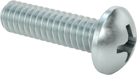 Çinko Kaplamalı Çelik Silindir Başlı Phillips Vida, 3-48 Diş, 3/8" Uzunluk