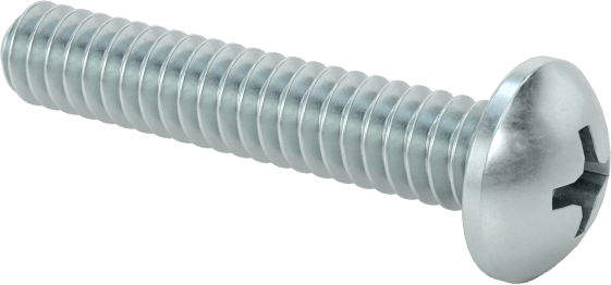Çinko Kaplamalı Çelik Silindir Başlı Phillips Vida, 4-40 Diş, 5/8" Uzunluk