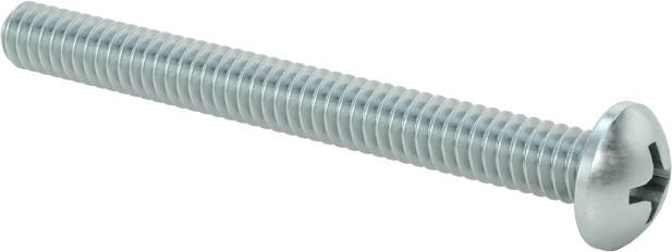 Çinko Kaplamalı Çelik Silindir Başlı Phillips Vida, 3-48 Diş, 1" Uzunluk