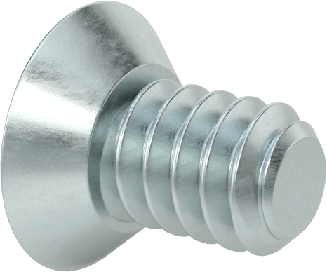 Çinko Kaplı Çelik Phillips Düz Başlı Vida, 82 Derece Havşa Açısı, 4-40 Diş Boyutu, 3/16" Uzunluk