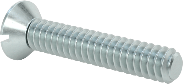 Çinko Kaplı Çelik Oluklu Düz Başlı Vidalar, 4-40 Diş Boyutu, 5/8" Uzunluk