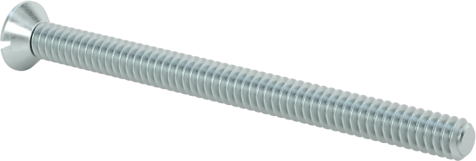 Çinko Kaplı Çelik Oluklu Düz Başlı Vidalar, 4-40 Diş Boyutu, 1-1/2" Uzunluk