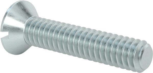 Çinko Kaplı Çelik Oluklu Düz Başlı Vidalar, 5-40 Diş Boyutu, 5/8" Uzunluk