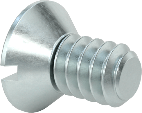 Çinko Kaplı Çelik Oluklu Düz Başlı Vidalar, 6-32 Diş Boyutu, 1/4" Uzunluk