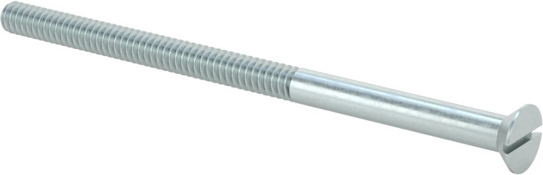 Çinko Kaplı Çelik Oluklu Düz Başlı Vidalar, 6-32 Diş Boyutu, 2-1/2" Uzunluk
