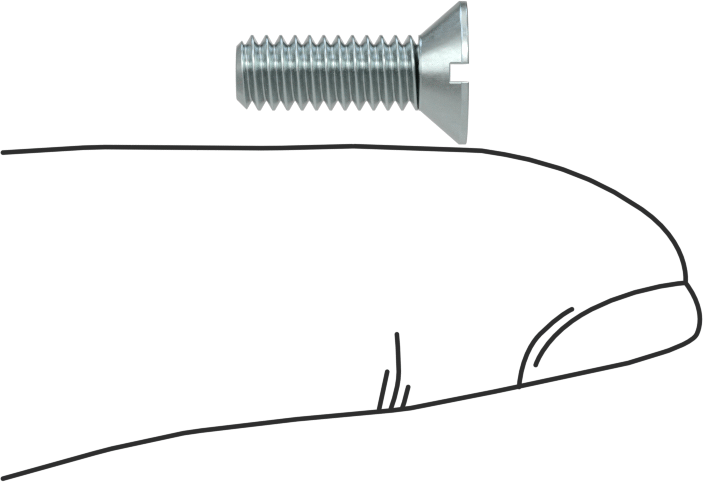 Çinko Kaplı Çelik Oluklu Düz Başlı Vidalar, 8-32 Diş Boyutu, 1/2" Uzunluk
