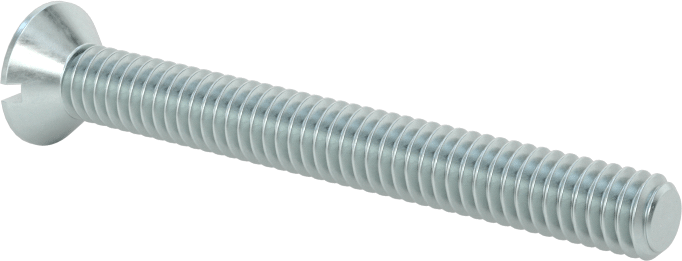 Çinko Kaplı Çelik Oluklu Düz Başlı Vidalar, 8-32 Diş Boyutu, 1-1/2" Uzunluk
