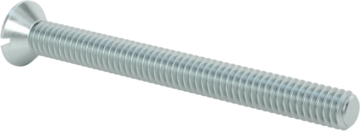 Çinko Kaplı Çelik Oluklu Düz Başlı Vidalar, 8-32 Diş Boyutu, 1-3/4" Uzunluk