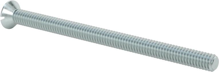 Çinko Kaplı Çelik Oluklu Düz Başlı Vidalar, 8-32 Diş Boyutu, 2-1/2" Uzunluk